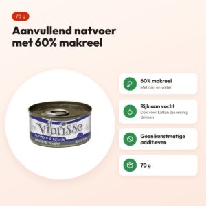 Vibrisse kattenvoer makreel 70 g – aanvullend natvoer, rijk aan vocht – voordelen