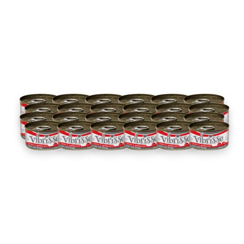 Vibrisse kattenvoer tonijn en garnalen 24 x 70 g – aanvullend natvoer