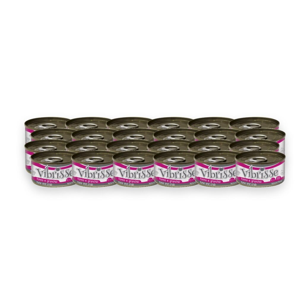 Vibrisse kattenvoer tonijn en krab 24 x 70 g – aanvullend natvoer