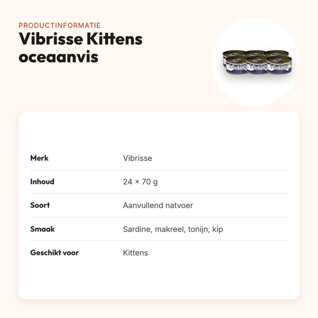 Vibrisse Kittens natvoer oceaanvis 24 x 70 g – aanvullend – productinformatie