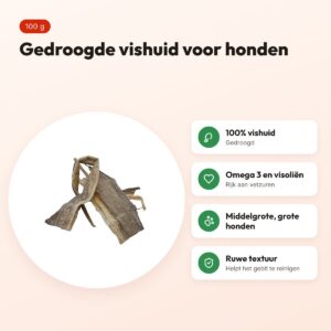 Vishuid gedroogd 100 g – snack voor middelgrote en grote honden – voordelen