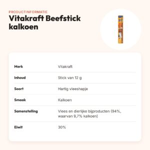 Vitakraft Beefstick kalkoen 12 g – hartig vleeshapje voor honden – productinformatie