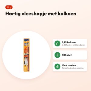 Vitakraft Beefstick kalkoen 12 g – hartig vleeshapje voor honden – voordelen