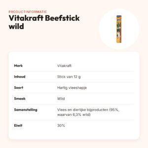 Vitakraft Beefstick wild 12 g – hartig vleeshapje voor honden – productinformatie
