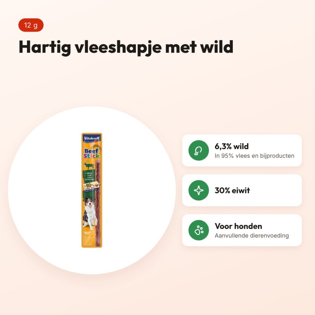 Vitakraft Beefstick wild 12 g – hartig vleeshapje voor honden – voordelen