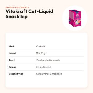 Vitakraft Cat-Liquid Snack kip en taurine 11 x 90 g – productinformatie