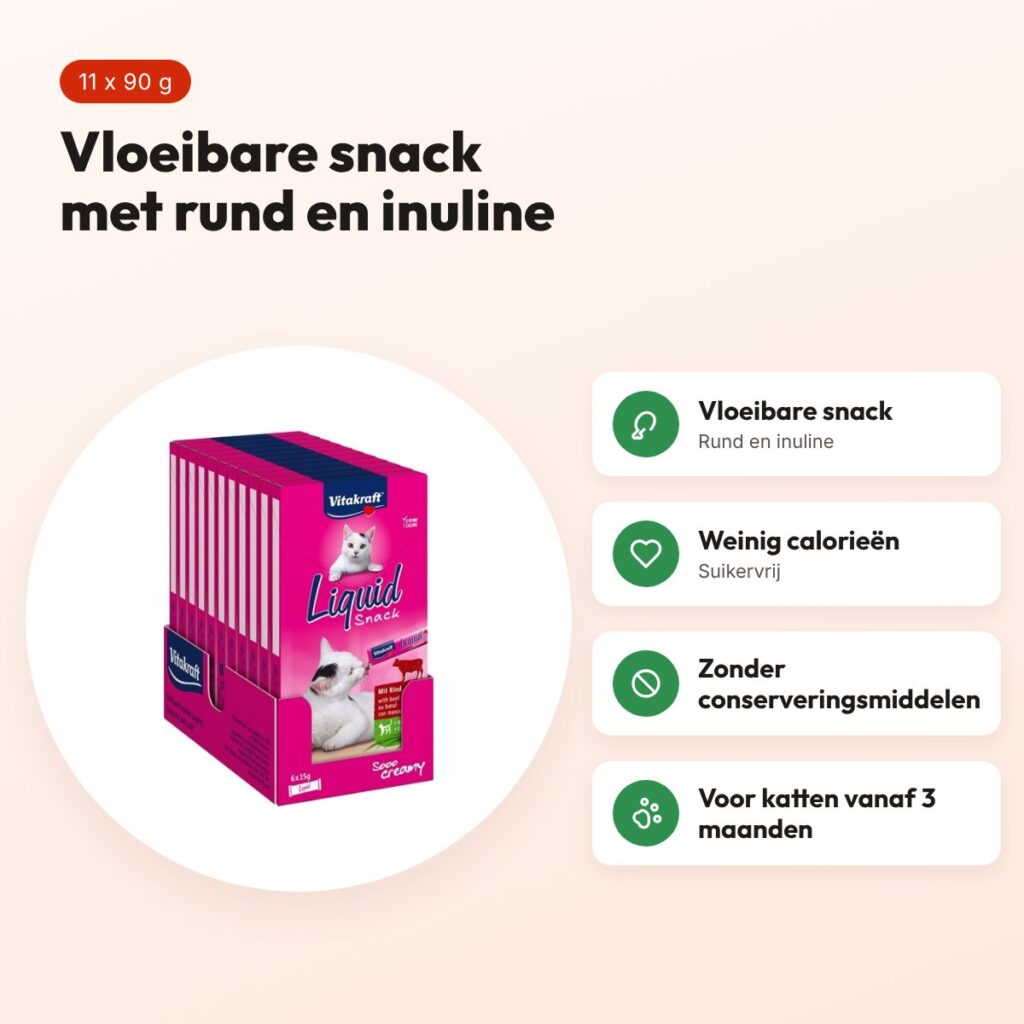 Vitakraft Cat-Liquid Snack rund en inuline 11 x 90 g – voordelen