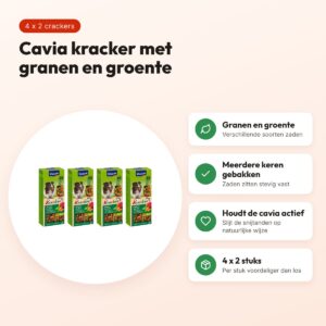 Vitakraft cavia kracker groente 2-in-1 – multipack 4 x 2 stuks – voordelen