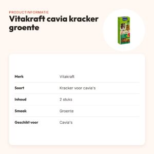 Vitakraft cavia kracker groente 2 in 1 – op houten stokje – productinformatie