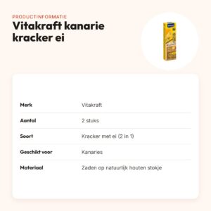 Vitakraft kanarie kracker ei 2 in 1 – 2 stuks – productinformatie