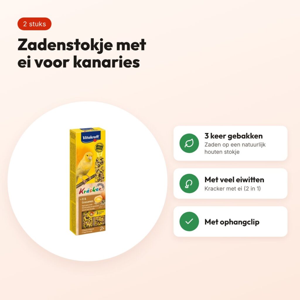 Vitakraft kanarie kracker ei 2 in 1 – 2 stuks – voordelen