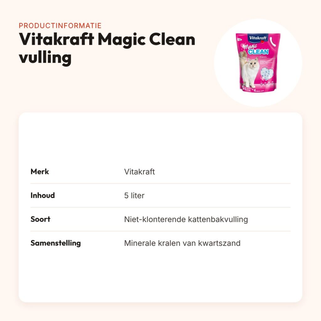 Vitakraft Magic Clean kattenbakvulling minerale kralen 5 liter – productinformatie