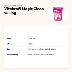 Vitakraft Magic Clean kattenbakvulling minerale kralen 5 liter – productinformatie