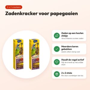 Vitakraft papegaaienkracker fruit en noot 2-in-1 – multipack 2 x 2 stuks – voordelen