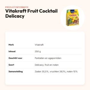 Vitakraft Parkiet/Agapornis Fruit Cocktail Delicacy 250 g – fruit en noten – productinformatie