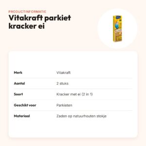 Vitakraft parkiet kracker ei 2 in 1 – 2 stuks – productinformatie