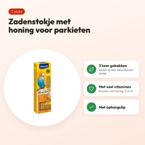 Vitakraft parkiet kracker honing 2 in 1 – 2 stuks – voordelen