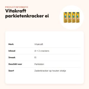 Vitakraft parkietenkracker ei 2-in-1 – multipack 4 x 2 stuks – productinformatie