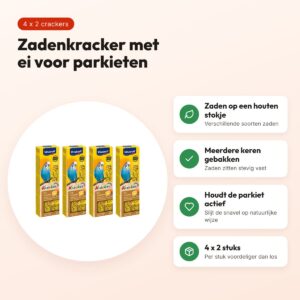 Vitakraft parkietenkracker ei 2-in-1 – multipack 4 x 2 stuks – voordelen