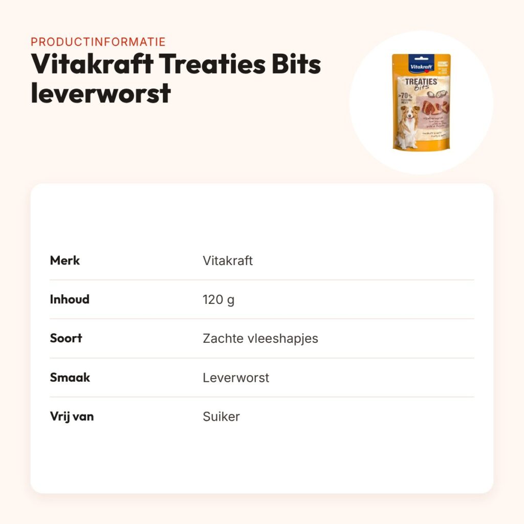 Vitakraft Treaties Bits leverworst 120 g – zachte vleeshapjes – productinformatie