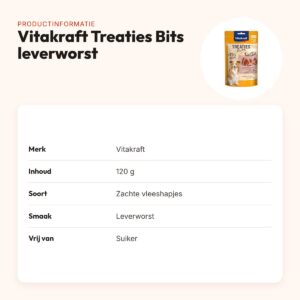 Vitakraft Treaties Bits leverworst 120 g – zachte vleeshapjes – productinformatie