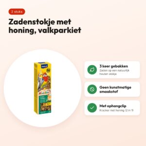 Vitakraft valkparkiet kracker honing 2 in 1 – 2 stuks – voordelen
