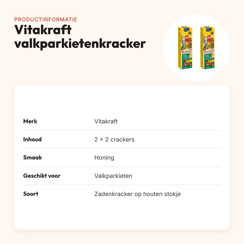 Vitakraft valkparkietenkracker honing 2-in-1 – multipack 2 x 2 stuks – productinformatie