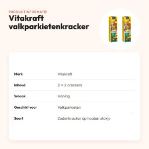 Vitakraft valkparkietenkracker honing 2-in-1 – multipack 2 x 2 stuks – productinformatie