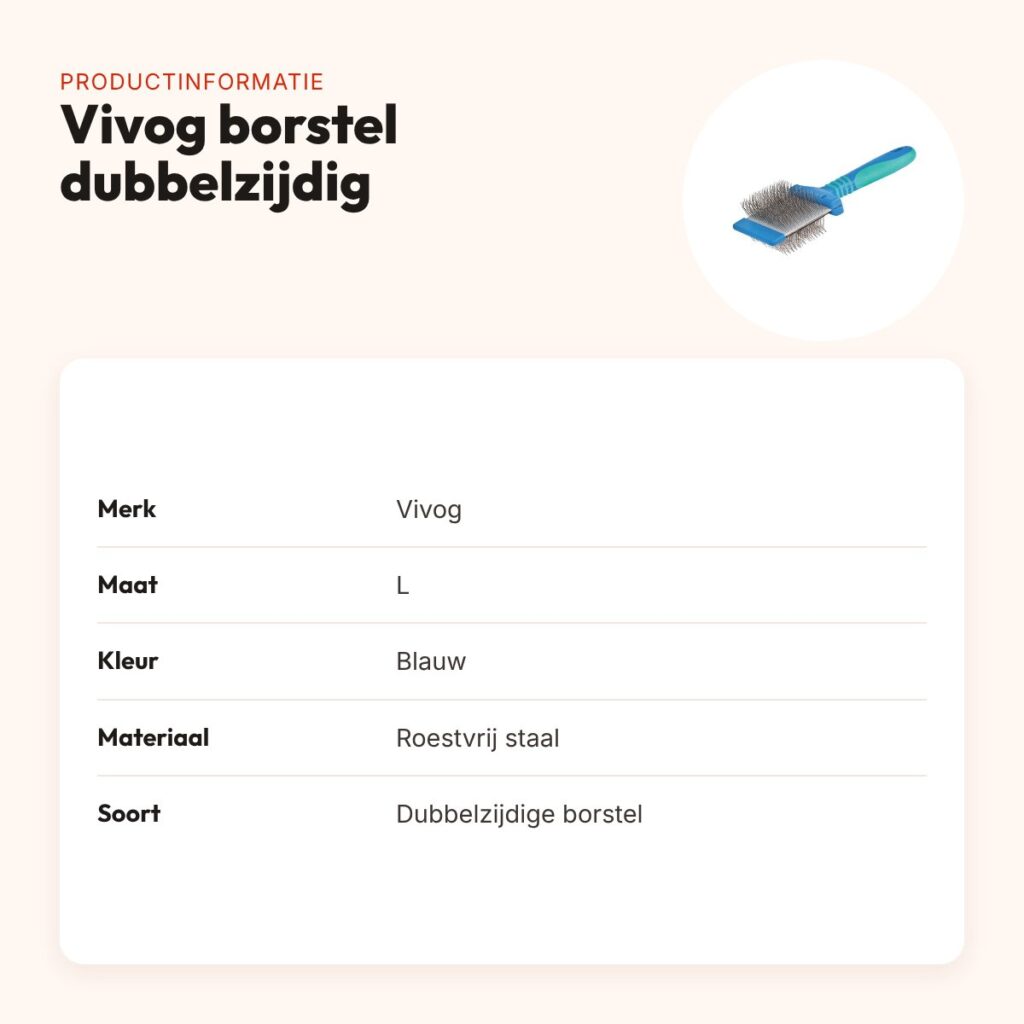 Vivog borstel dubbelzijdig buigbaar blauw L – gebogen pennen – productinformatie