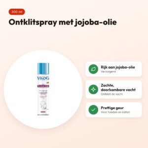 Vivog Magic ontklitspray 300 ml – met jojoba-olie, honden en katten – voordelen
