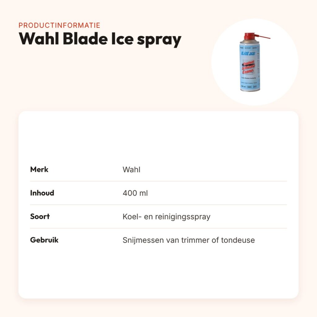 Wahl Blade Ice spray 400 ml – koelt en reinigt tondeusemessen – productinformatie