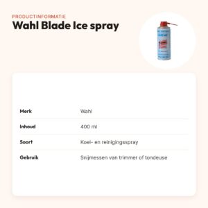 Wahl Blade Ice spray 400 ml – koelt en reinigt tondeusemessen – productinformatie