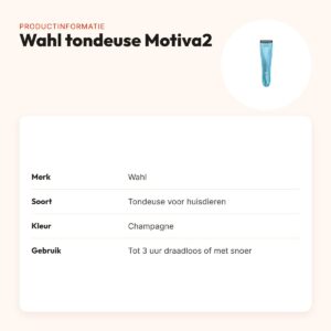 Wahl tondeuse Motiva2 champagne – draadloos, 5-in-1 snijkop – productinformatie