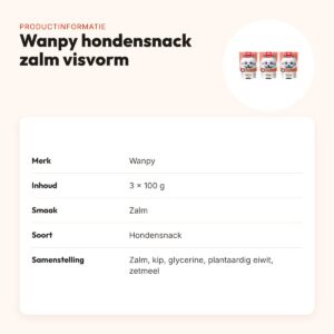 Wanpy hondensnack zalm in visvorm 100 g – multipack 3 stuks – productinformatie