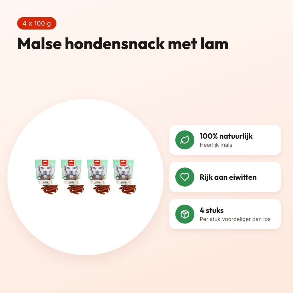 Wanpy Soft lam hondensnack oven-roasted 100 g – multipack 4 stuks – voordelen