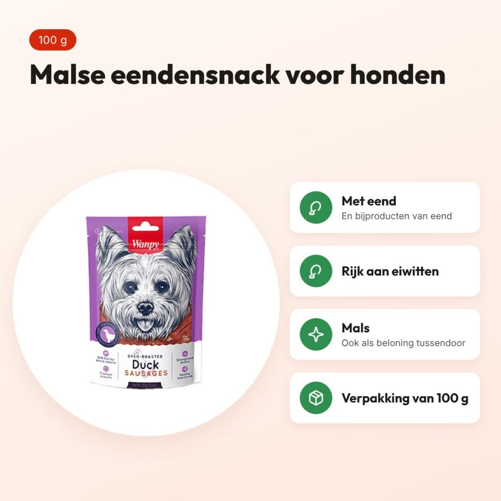 Wanpy Soft Oven-Roasted Duck Sausages 100 g – eendensnack – voordelen
