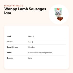Wanpy Soft Oven-Roasted Lamb Sausages 100 g – lamssnack – productinformatie