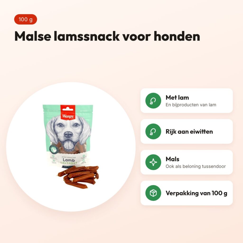 Wanpy Soft Oven-Roasted Lamb Sausages 100 g – lamssnack – voordelen
