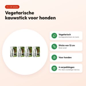 Whimzees Stix small 12 cm kauwsnack hond – multipack 4 x 24 stuks – voordelen