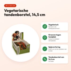 Whimzees tandenborstel hondenkauwsnack 14,5 cm – vegetarisch, 30 stuks – voordelen