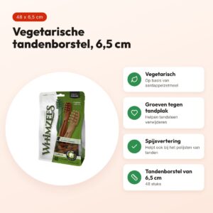 Whimzees tandenborstel hondenkauwsnack XS 6,5 cm – 48 stuks – voordelen