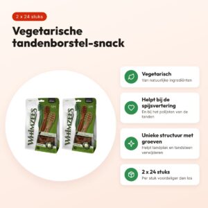 Whimzees Tandenborstel Small 8,5 cm kauwsnack – multipack 2 x 24 stuks – voordelen