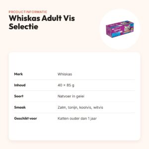 Whiskas kattenvoer Adult Vis Selectie in gelei 40 x 85 g – productinformatie
