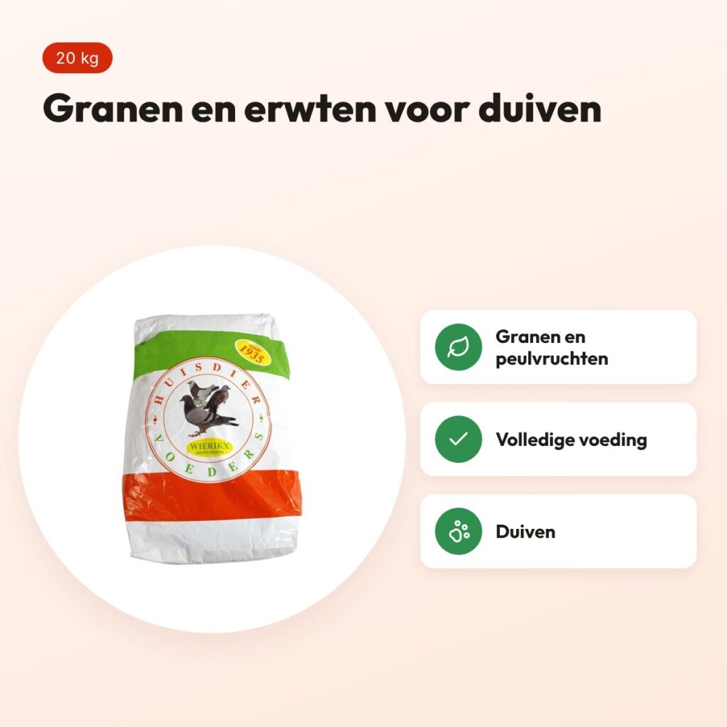 Wierikx duivenvoer 20 kg – granen en erwten – voordelen