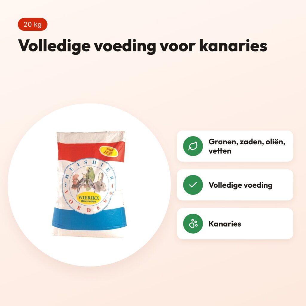Wierikx kanarievoer 20 kg – granen, zaden, oliën en vetten – voordelen