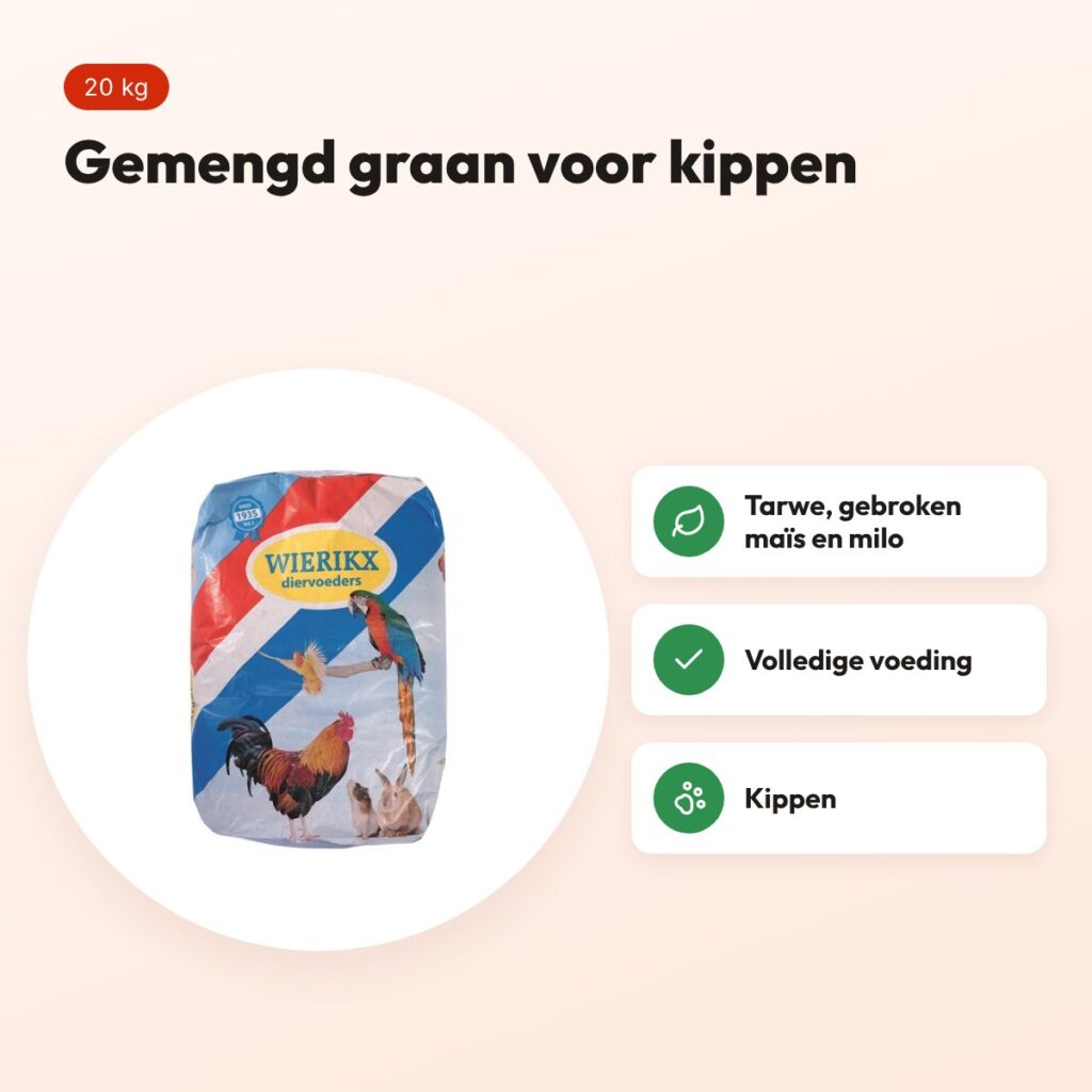 Wierikx kippenvoer 20 kg – gemengd graan – voordelen