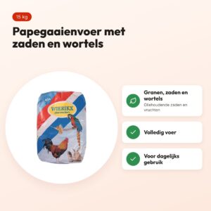 Wierikx papegaaienvoer Extra 15 kg – oliehoudende zaden en wortels – voordelen