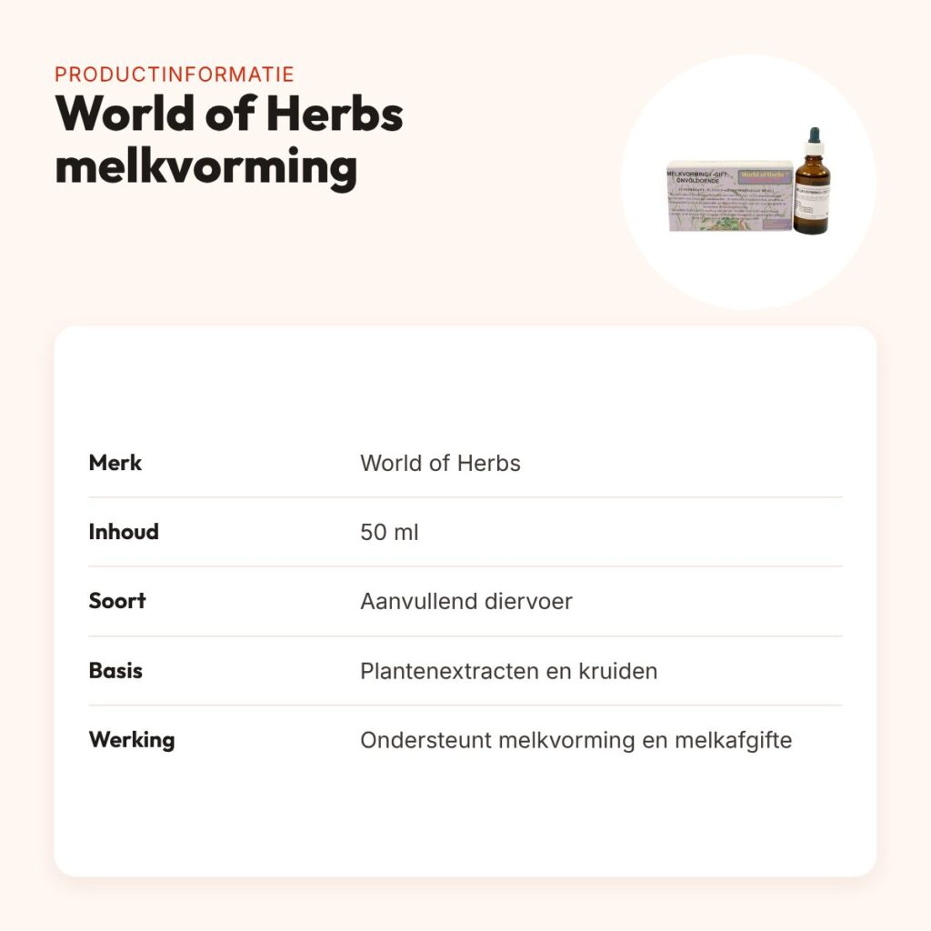 World of Herbs fytotherapie melkvorming 50 ml – kruidenpreparaat – productinformatie