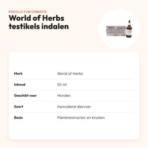 World of Herbs fytotherapie testikels indalen hond 50 ml – productinformatie