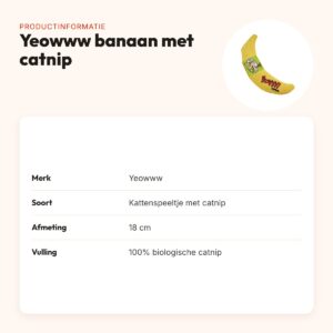 Yeowww kattenspeelgoed banaan met catnip 18 cm – productinformatie